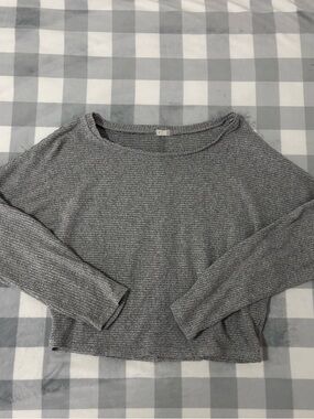 Garage Heather Gray Ribbed Crewneck Top
